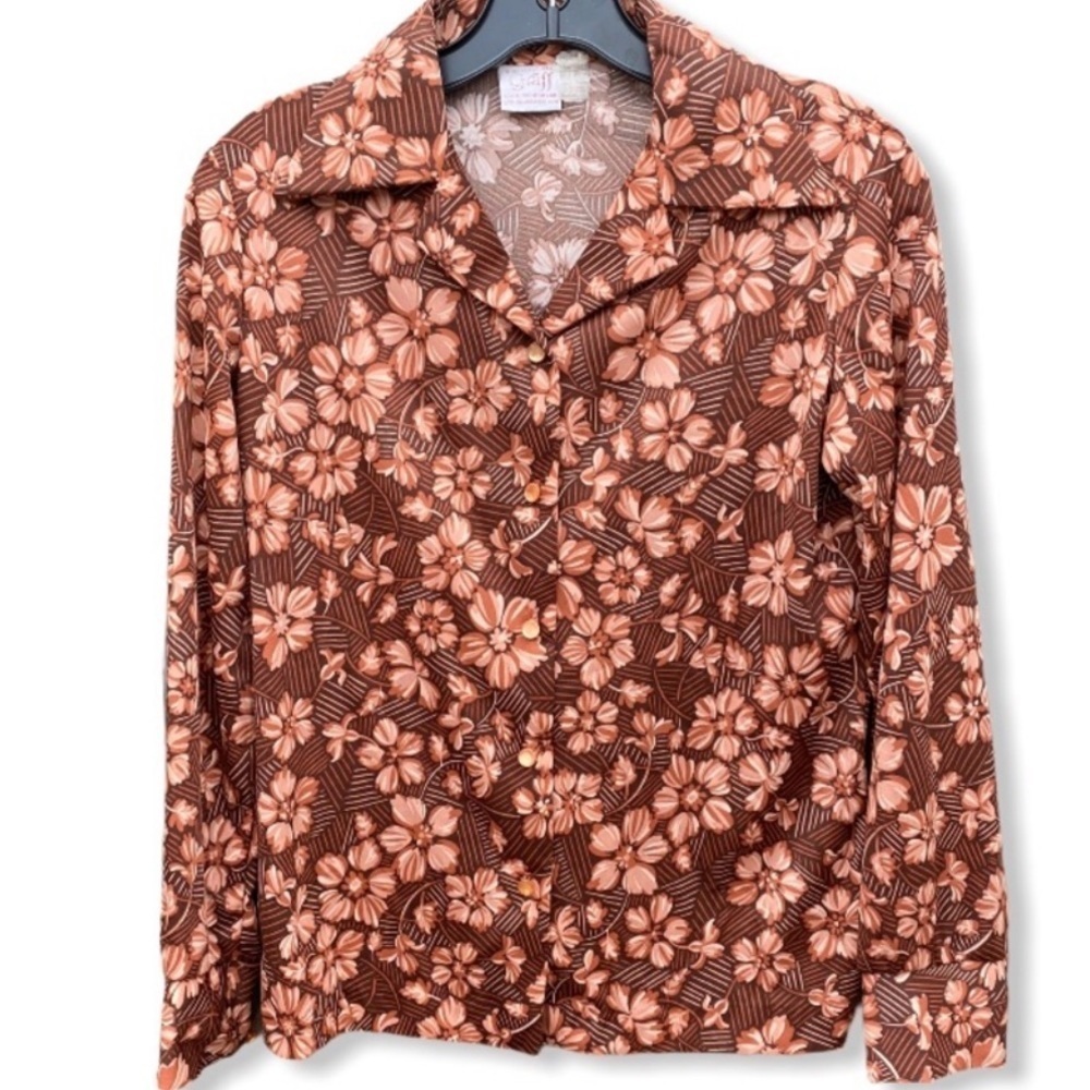 Vintage Graff Floral Polyester‎ Blouse